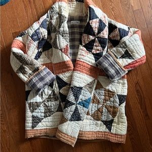 Upcycled quilt shawl coat by Anemone VT